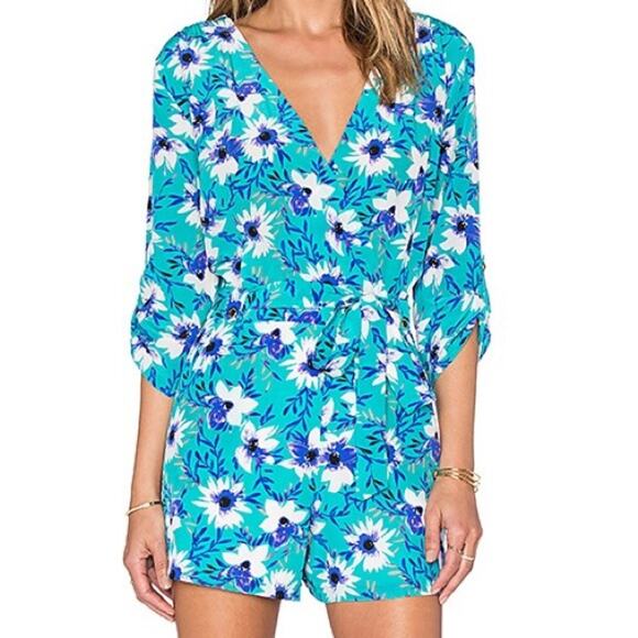 Yumi Kim Liz Romper in Perfect Day Bouquet Silk - Picture 1 of 8